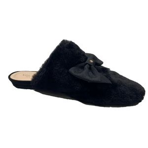 Kate Spade Jocelyn Black Faux Fur Mule Size 7M Color Nat/Black New with tags